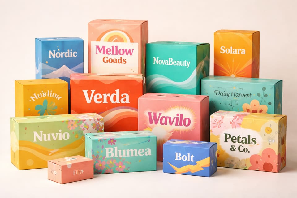 Range of carton packaging for cosmetics, food and greeting cards